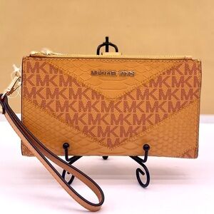 Michael Kors DoubleZip Wallet Wristlet Phone Case Cider Multi